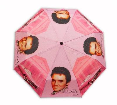 Taschen-Regenschirm pink Elvis