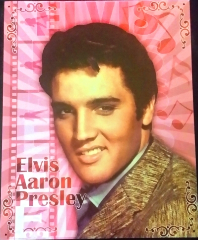 Elvis Blech Schild Pink gross