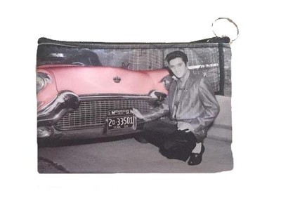 Etui , klein, Elvis vor pink Caddy