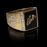 Elvis TCB-Signature-Ring,vergoldet