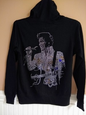 Elvis 1973 Glitzer Jacke schwarz