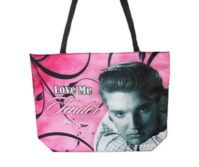 Grosse Schulter-Stofftasche Pink